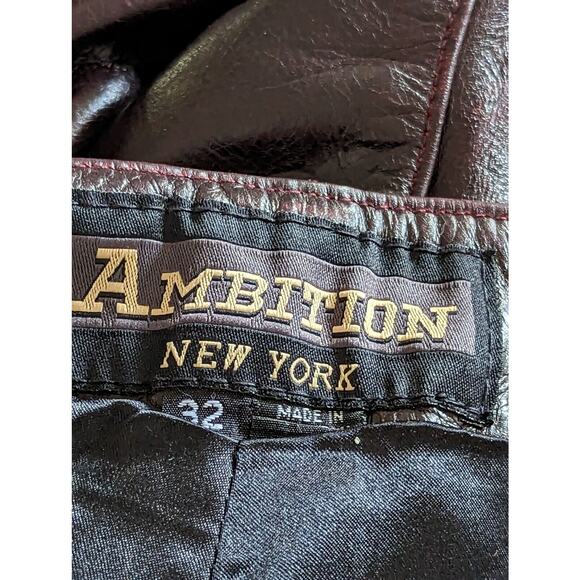 Vintage Deadstock Ambitions Women's Size 32 Cow Leather Sleek Dark Plum 90s - Picture 4 of 5